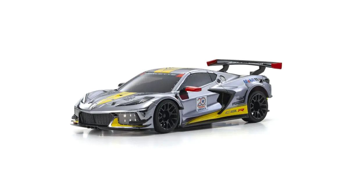 MINI-Z RWD MR-04 readyset CHEVROLET® CORVETTE® C8.R Chrome / Yellow Kyosho America 20th Anniversary