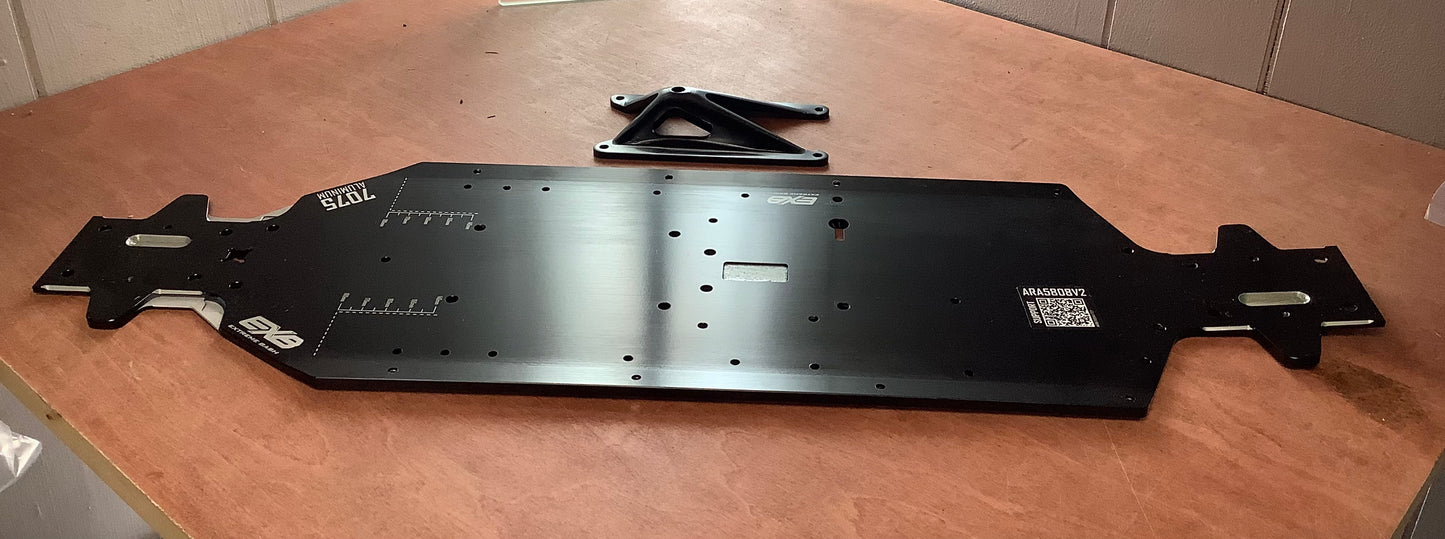 Kraton 8S EXB Chassis 510mm CNC 7075 T6 Aluminum & Rear Lower Chassis Brace