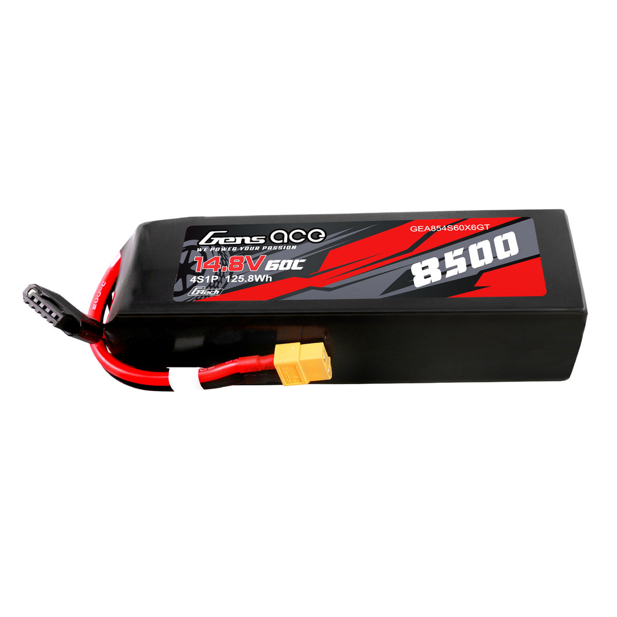 Gens ace 4S 8500mAh 60C 14.8V G-tech Lipo Battery Pack with XT60 Plug for Xmaxx 8S Car