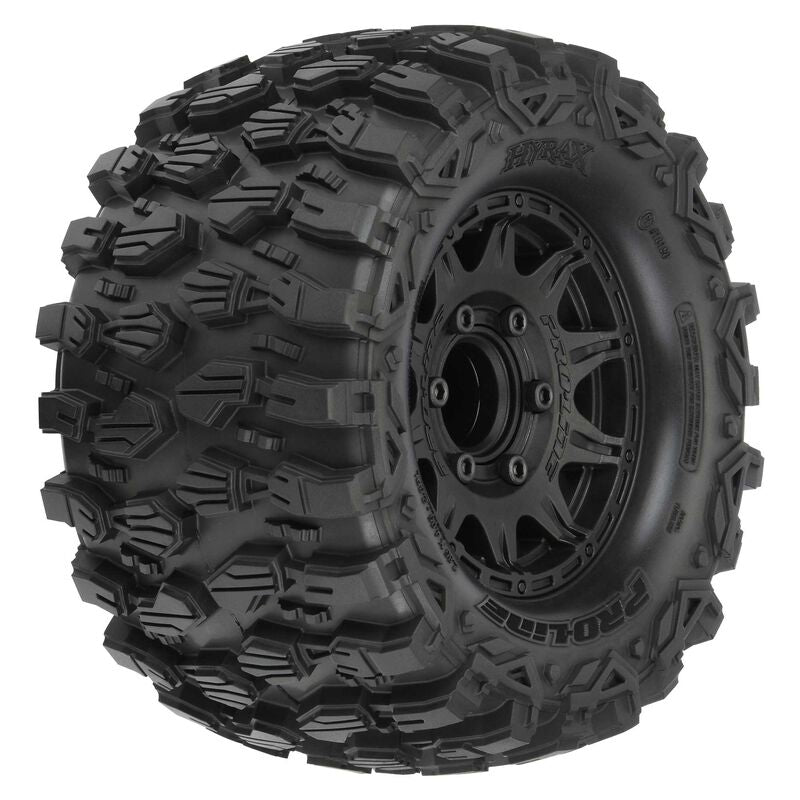 1/10 Hyrax Front/Rear 2.8" MT Tires Mounted 12mm Black Raid (2)