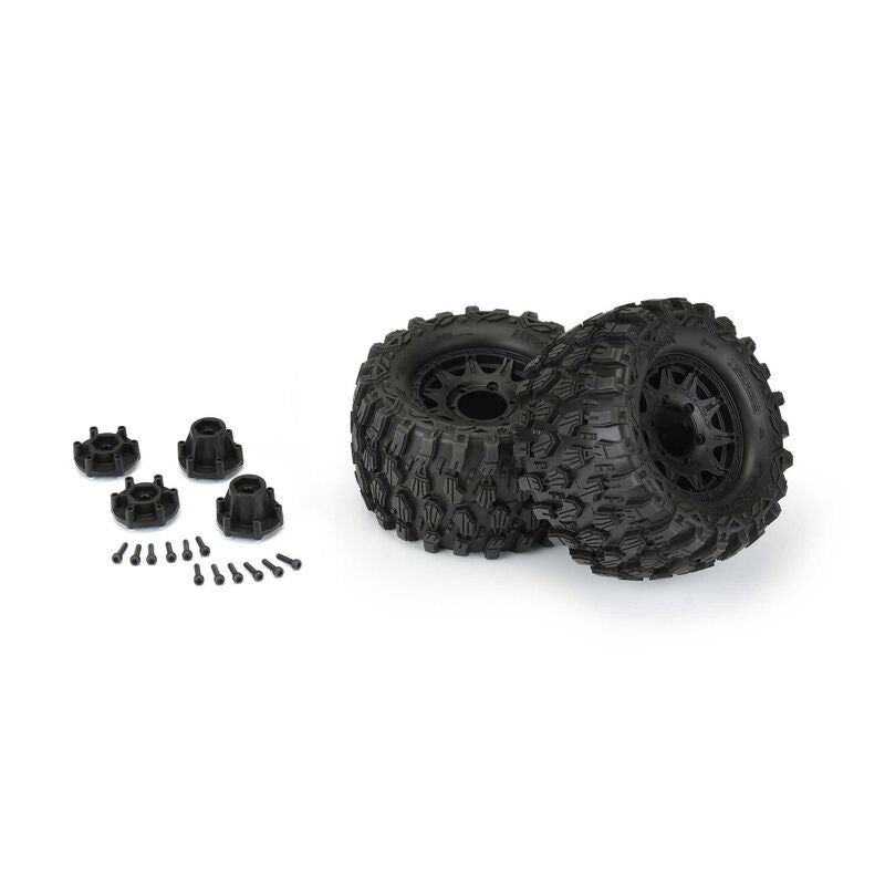 1/10 Hyrax Front/Rear 2.8" MT Tires Mounted 12mm Black Raid (2)
