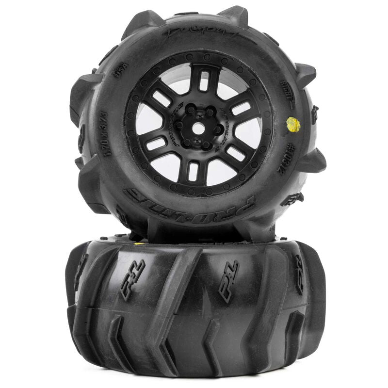 1/16 Dumont F/R MT Tires Black Split Six (2): ARRMA MINI KRATON