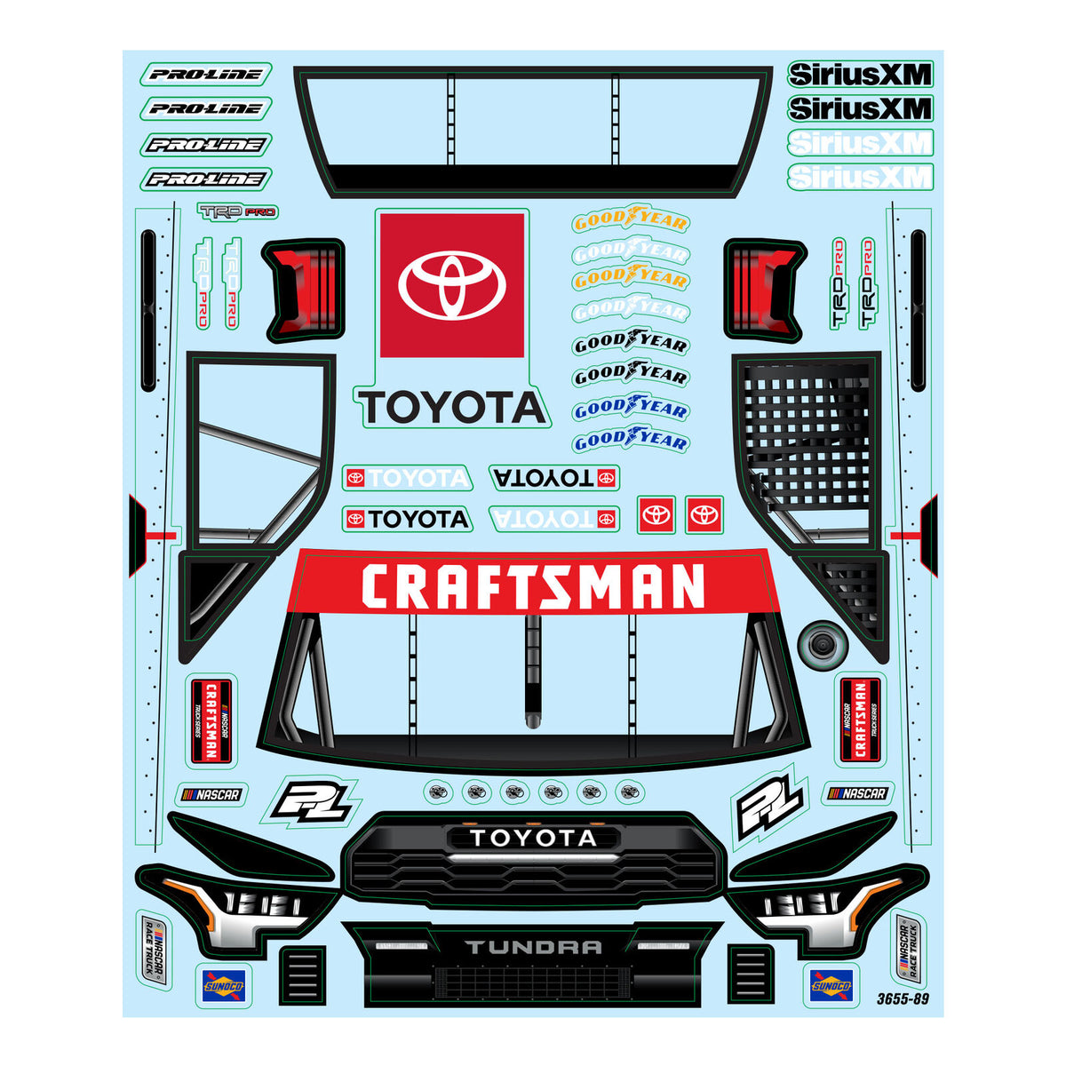 1/12 Pre-Cut 2024 Toyota Tundra Truck Clear Body: Losi NASCAR