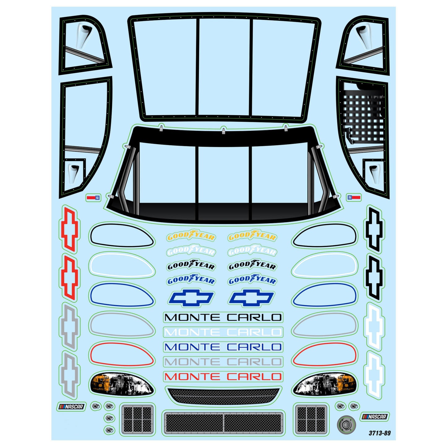 1/12 Pre-Cut 1997 Chevy Monte Carlo Clear Body: Losi NASCAR