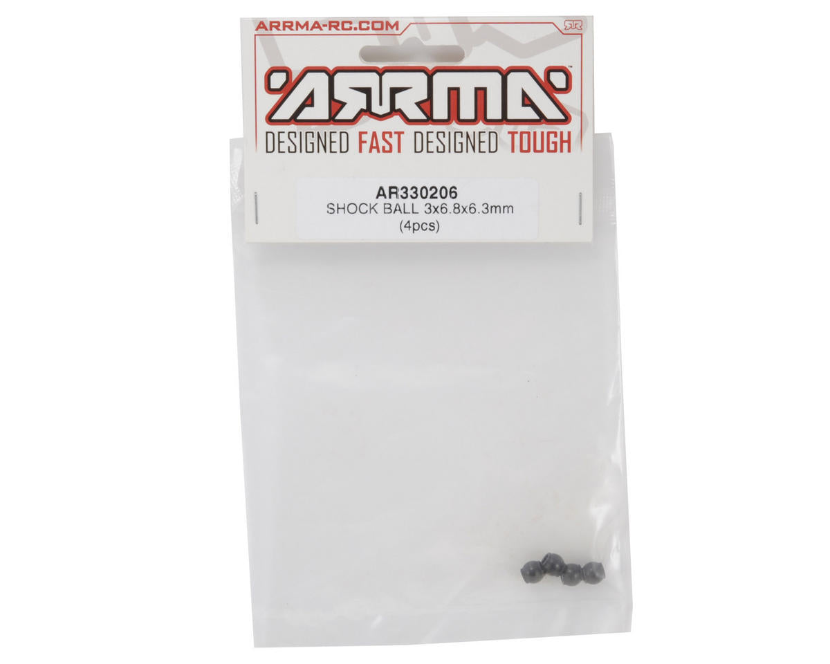 Arrma 3x6.8x6.3mm Shock Ball (4) 6S Shock Ball 3x6.8x6.3mm
