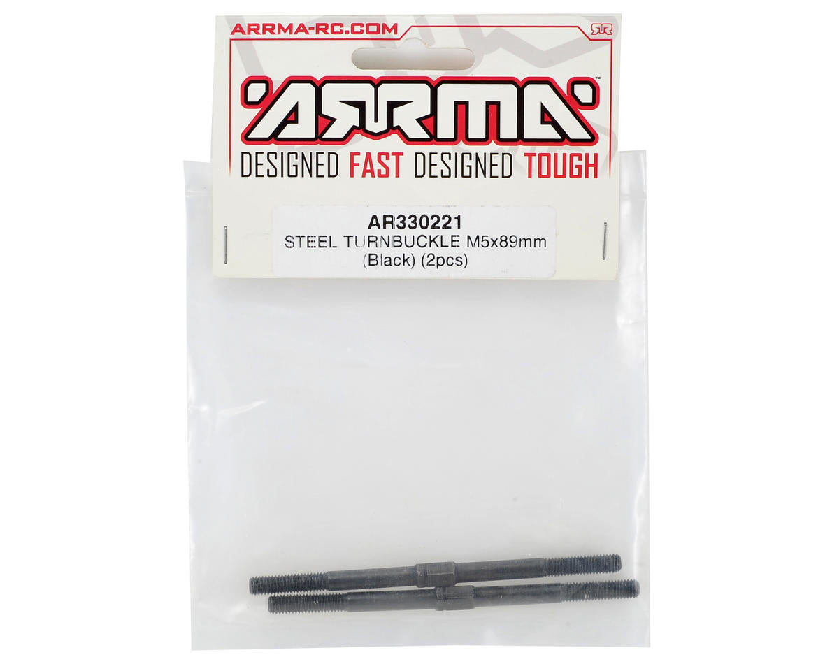 Arrma 5x89mm Steel Turnbuckle (Black) (2) Fir/No/Kr/Ou/Tal Turnbuckle