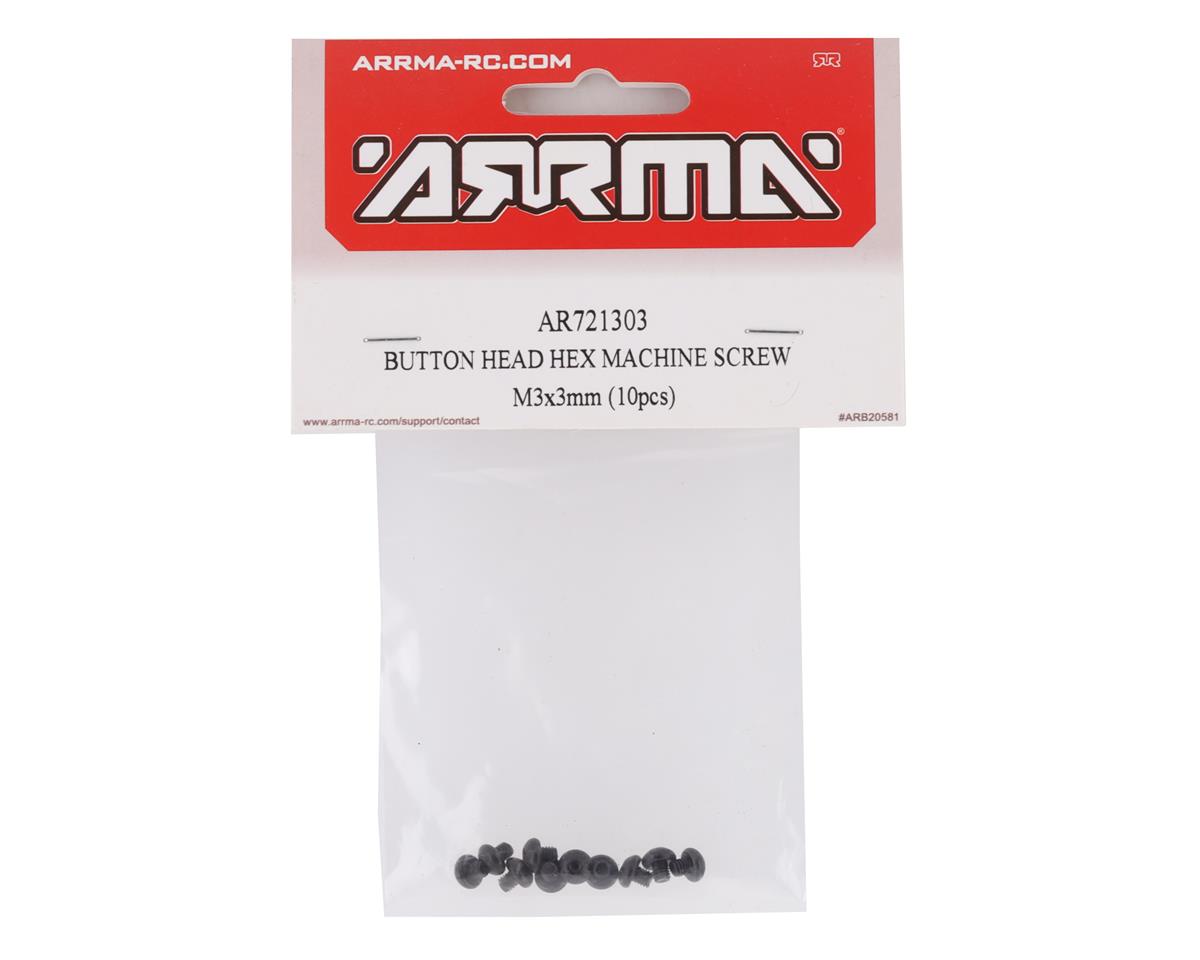 Arrma 3x3mm Button Head Hex Machine Screw (10) Bi/Gr/In/Kr/Ou/Se/Vo/Ty/Ven