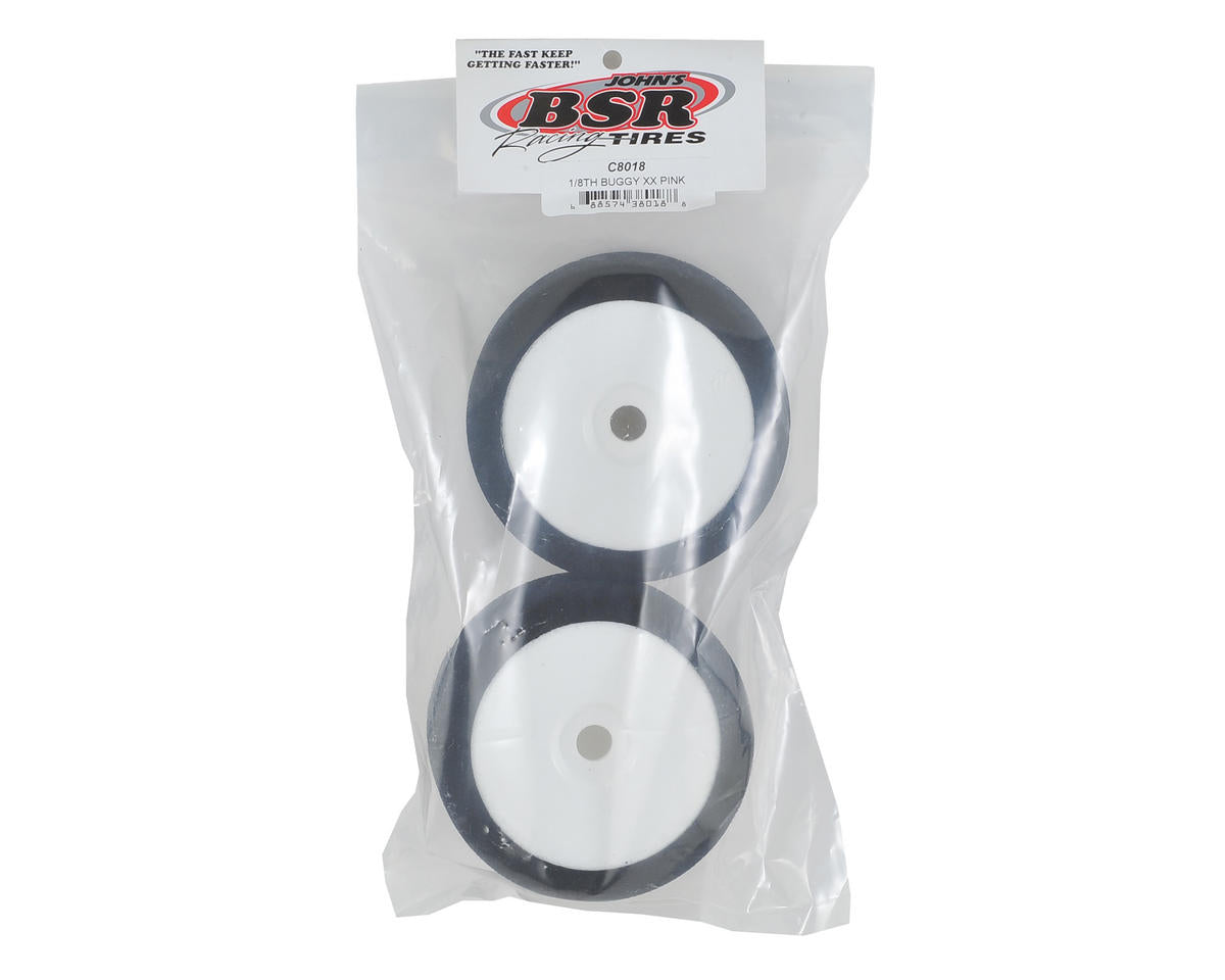 1/8 Mounted GT Foam Tire (White) (2) (XX Pink) w/17mm Hex c8018