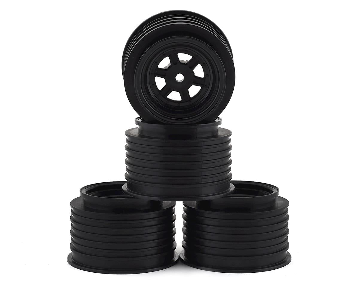 DE Racing Gambler Rear Late Model Wheels (AE/TLR) (Black) w/12mm Hex