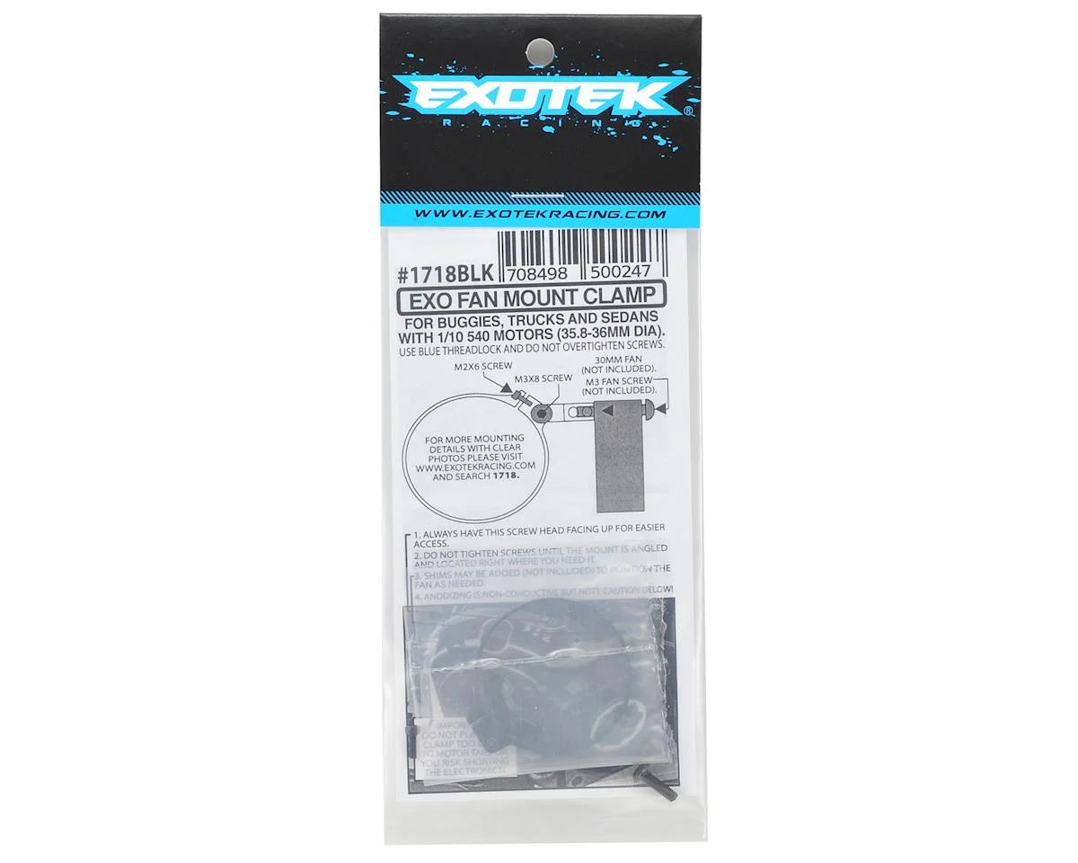 Exotek Racing Angled Clamp On Fan Mount (Black) (540 Can)