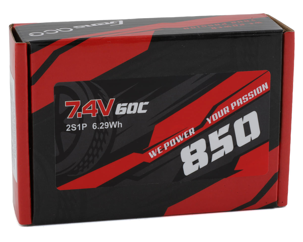 2S LiPo Battery 60C (7.4V/850mAh) w/EC2 Connector (Losi Mini-B)