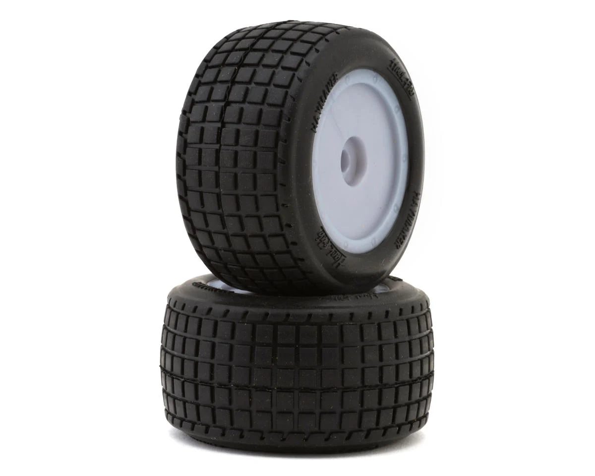 HackFab Losi Mini B/T 2.0 Haymaker Rear Pre-Mounted Mini Oval Tires (Super Soft) (Silver) (2)