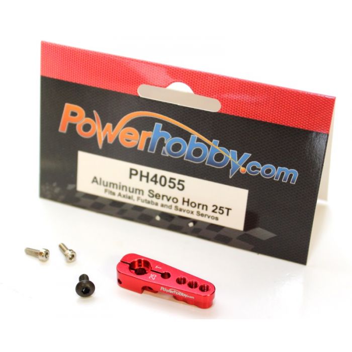 PowerHobby Wraith SCX10 AX10 XR10 Score Bomber Aluminum Servo Horn 25T Red