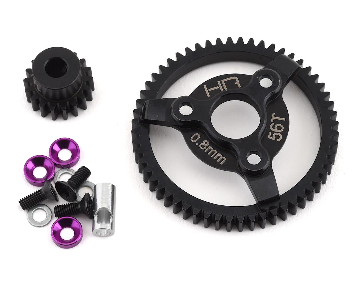 Hot Racing HRASTE256 32P 18T Steel Pinion & 56T Spur Gear Set (Purple)