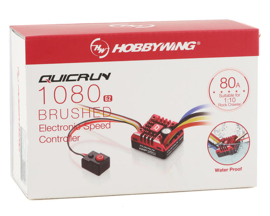 Hobbywing QuicRun Waterproof 1080 G2 Brushed Crawling ESC (2-3S)
