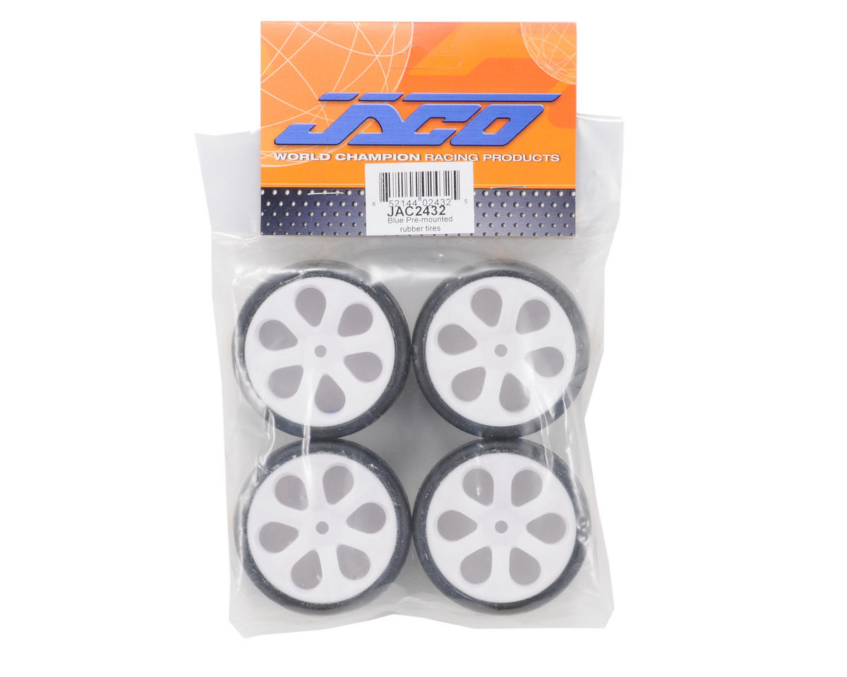 Jaco "Rubberz" Pre-Mounted Rubber Sedan Tire (Med-Firm - Blue) (4)