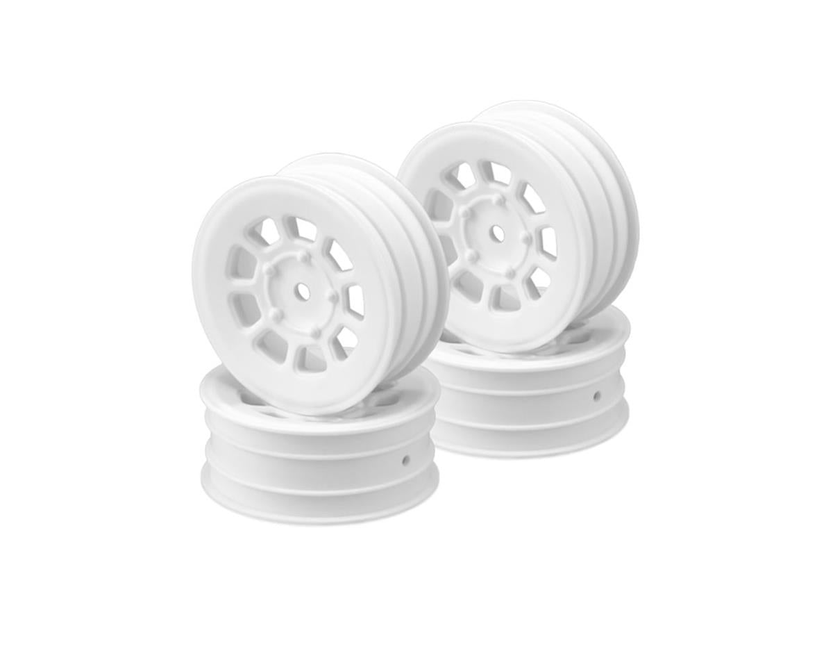 9 Shot 2.2 Dirt Oval Front Wheels (White) (4) (B6.1/XB2/RB7/YZ2) w/12mm Hex