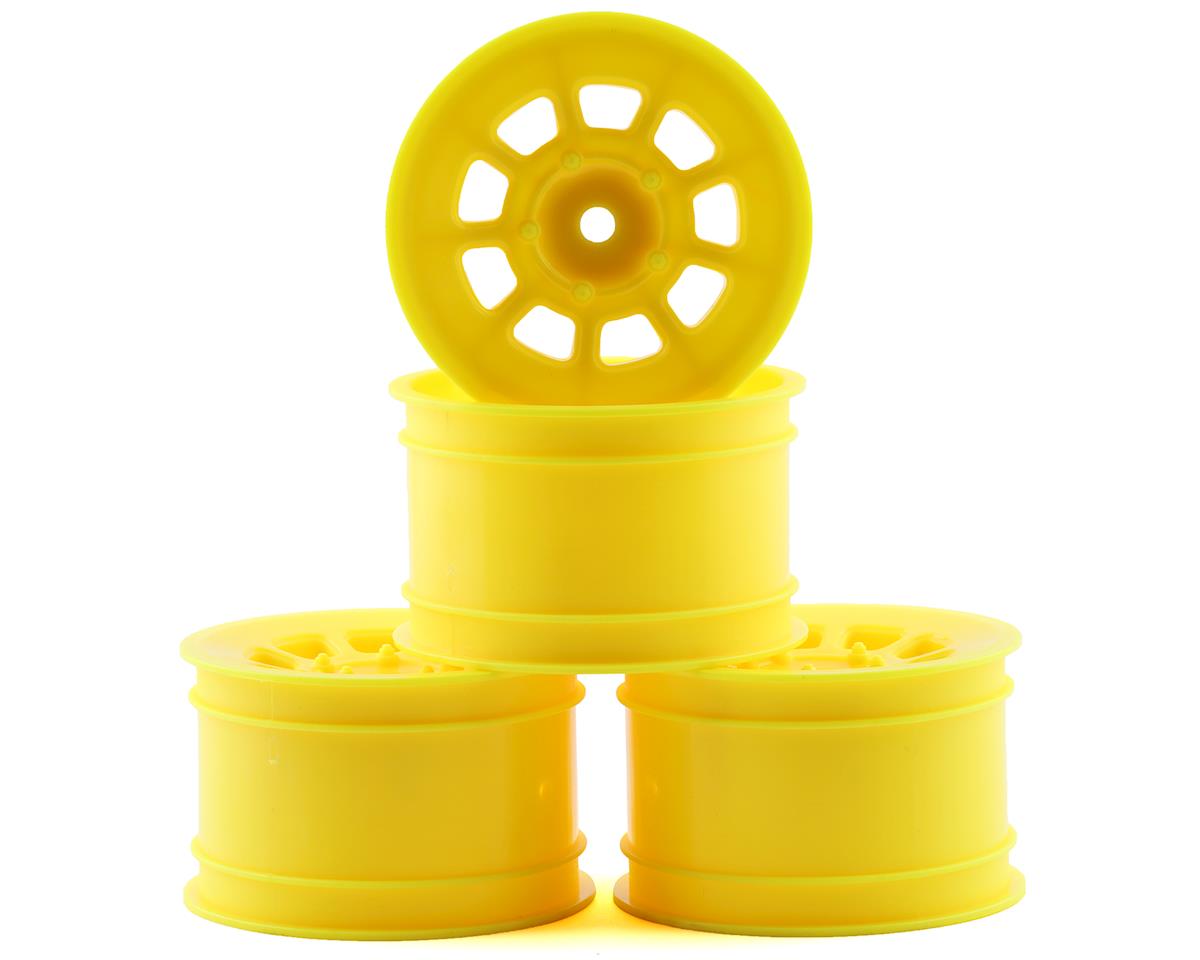 JConcepts 9 Shot 2.2 Dirt Oval Rear Wheels (Yellow) (4) (B6.1/XB2/RB7/YZ2) w/12mm Hex