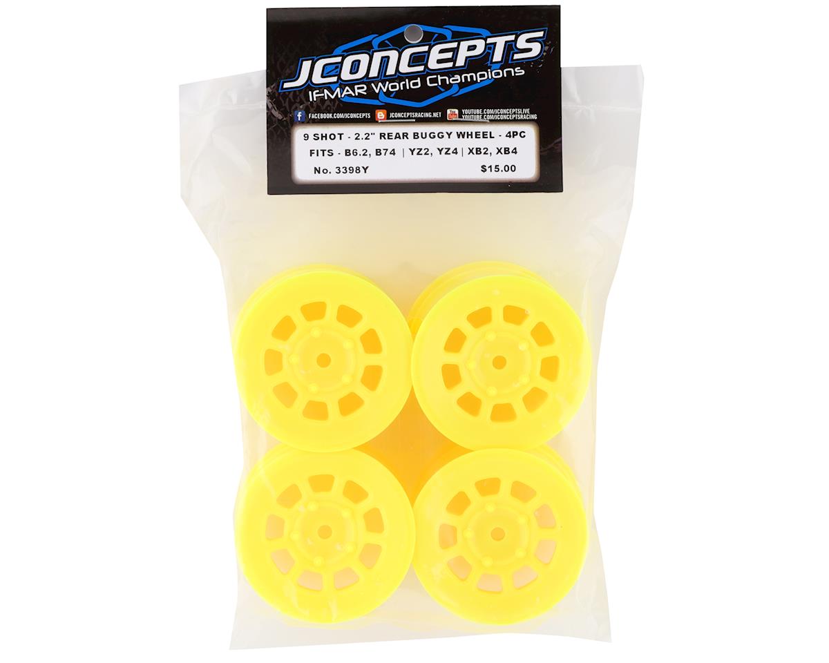 JConcepts 9 Shot 2.2 Dirt Oval Rear Wheels (Yellow) (4) (B6.1/XB2/RB7/YZ2) w/12mm Hex