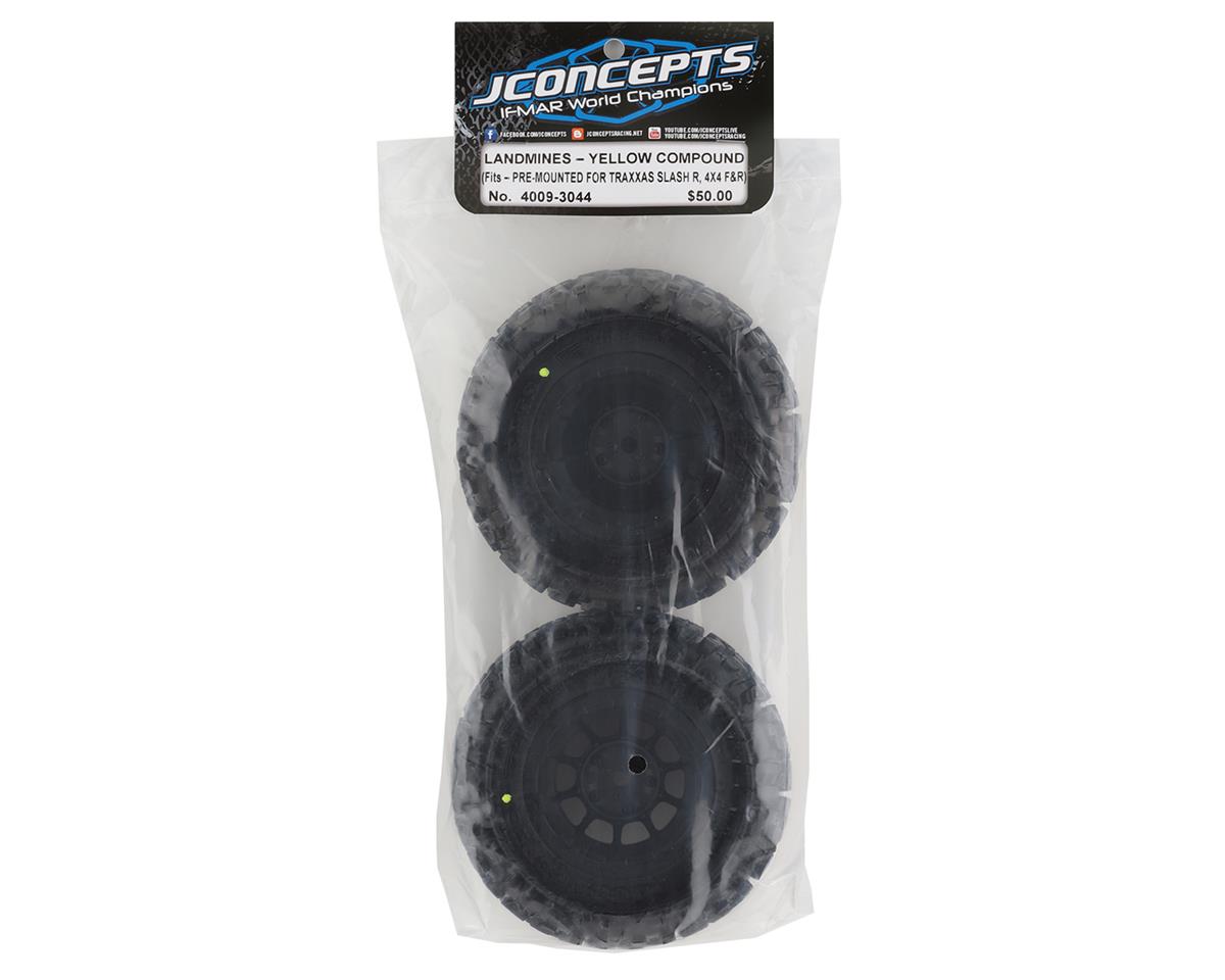 Pre-Mounted Landmines SC Tires w/Hazard Wheels (2) (Yellow) w/12mm Hex