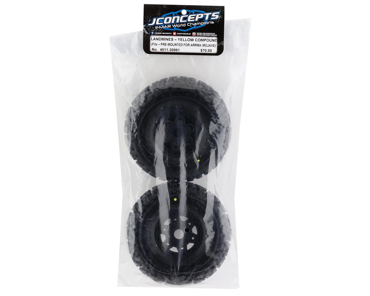 Mojave 6S BLX Pre-Mounted Landmines Tires w/Tremor Wheels (Black) (2) (Yellow) w/17mm Hex