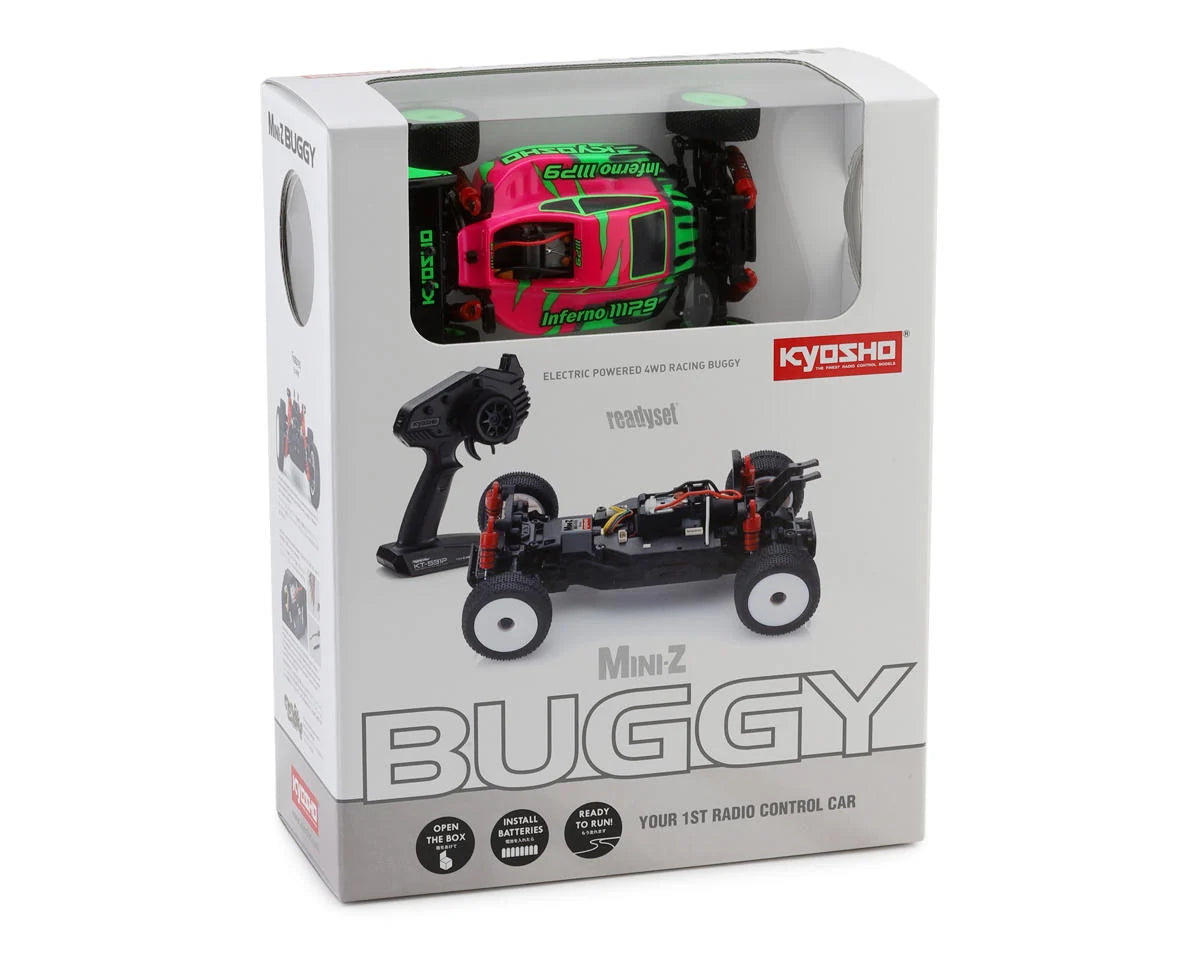 MB-010 Mini-Z Inferno MP9 Electric 4WD Micro Buggy Readyset (Pink/Green) w/2.4GHz Radio