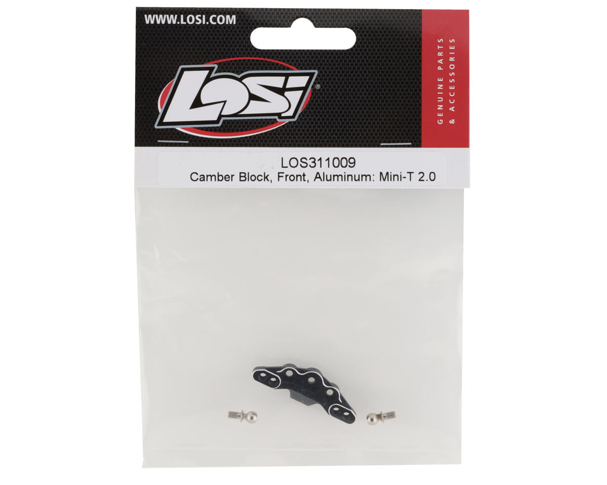 Mini-T 2.0 Aluminum Front Camber Block (Black)