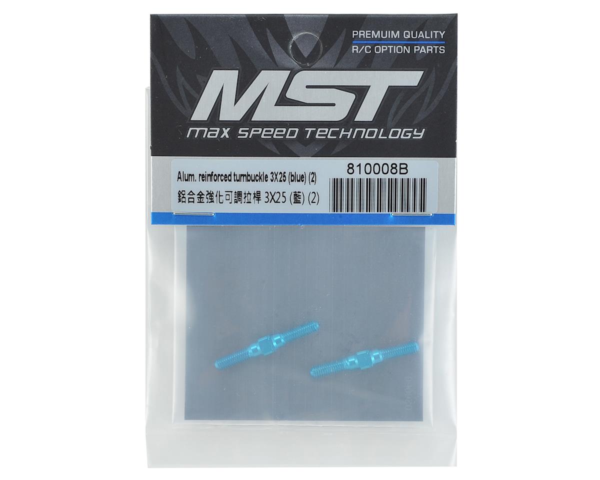 MST 3x25mm Aluminum Reinforced Turnbuckle (Blue) (2)