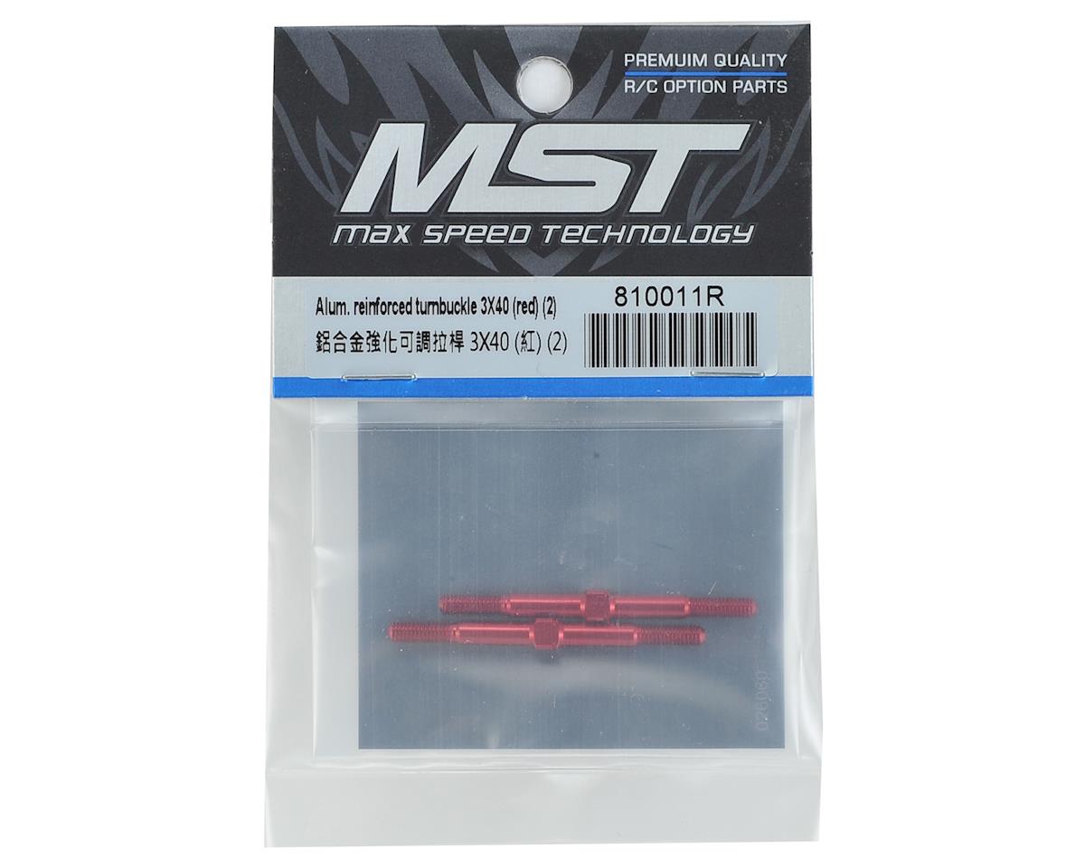 MST Alum. reinforced turnbuckle 3X40 (red) (2)