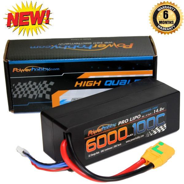 4s 14.8v 6000mah 100c Lipo Battery w XT90 Plug Hard Case 4-cell