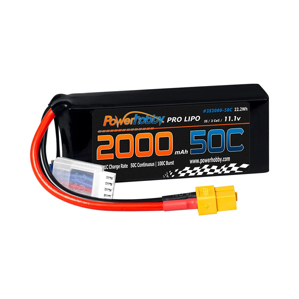 3S 11.1V 2000mAh 50C Lipo Battery W xT60 Plug + Adapter