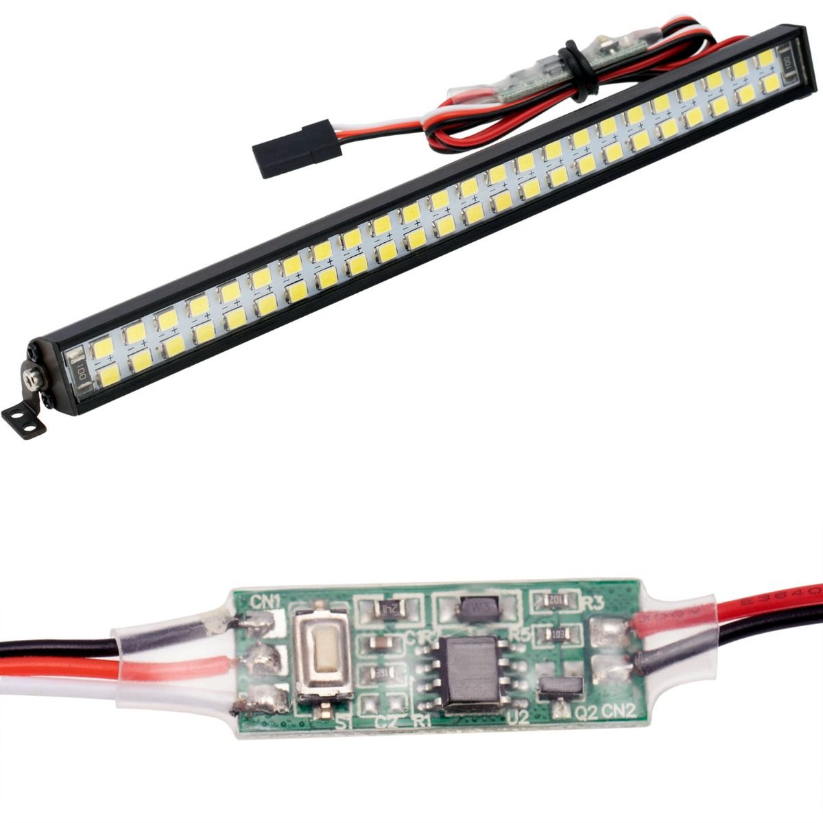PowerHobby 147MM RC Double Row 48 LED Lightbar w/Controller for 1/10 1/8