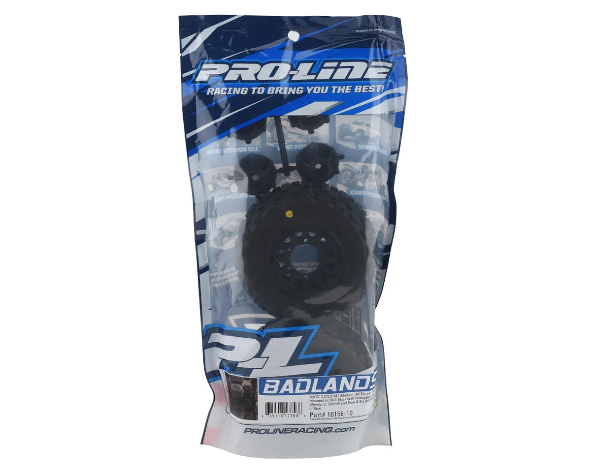 Badlands MX SC Tires w/Raid Wheels (Black) (2) (Electric Front) (M2) w/12mm Hex