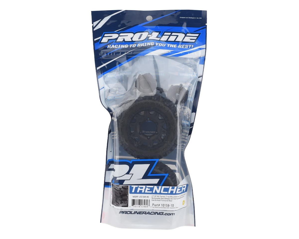 Trencher Low Profile 2.8" Tires w/Raid Rear Wheels (2) (Black) (M2) w/12mm Removable Hex