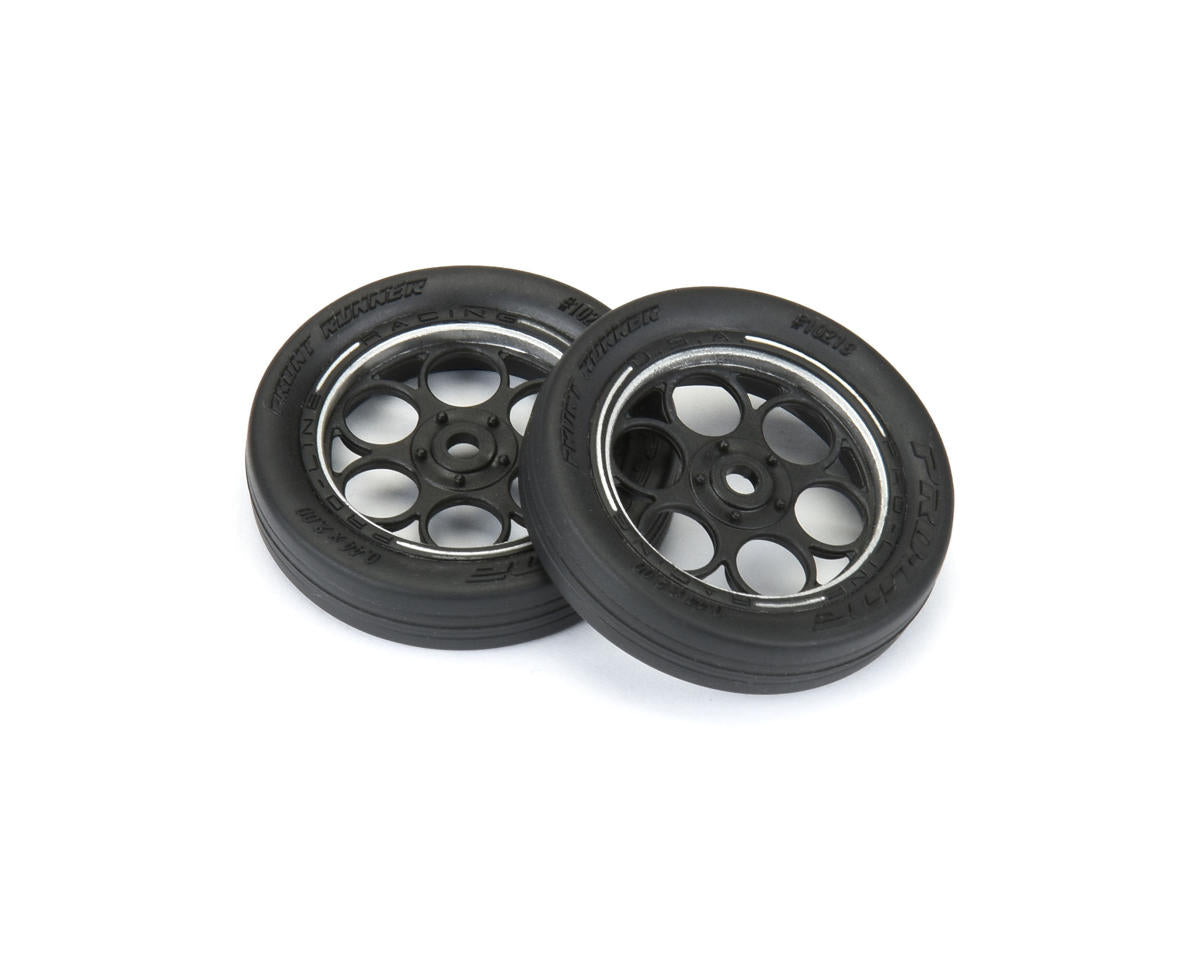 1/16 Front Runner Front MTD No-Prep Drag Tires (Black/Silver) (2) w/8mm Wheel Hex