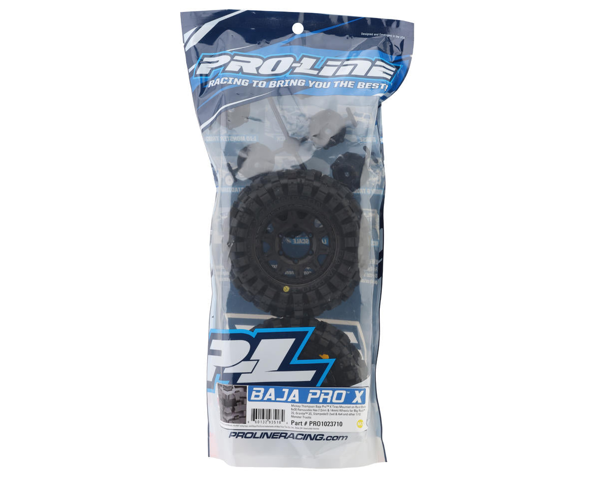 Mickey Thompson Baja Pro X 2.8" Pre-Mounted Tires w/Raid Rear Wheels (2) (Black) w/12mm Removable Hex