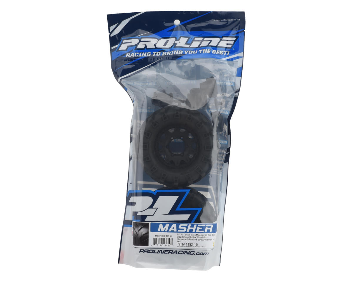 Masher 2.8" Pre-Mounted w/Raid Electric Wheels (2) (Black) (M2) w/Removable Hex