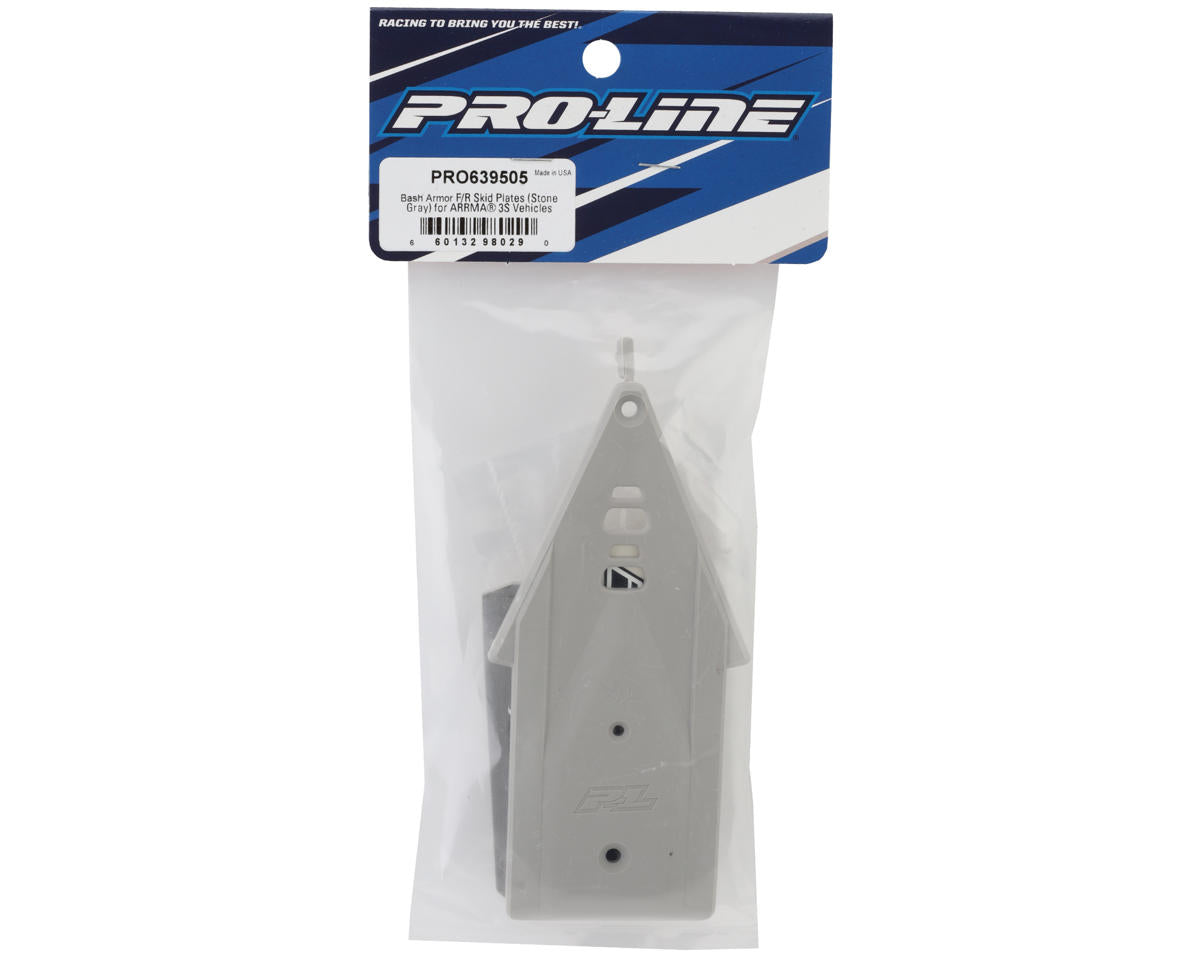 Arrma 3S Bash Armor Skid Plates (Grey) (Front/Rear)