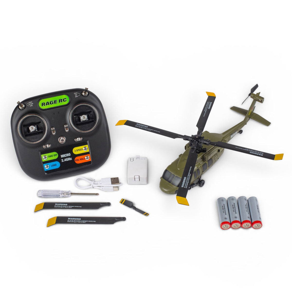 Hero-Copter BL, 4-Blade Brushless RTF Heli; Army