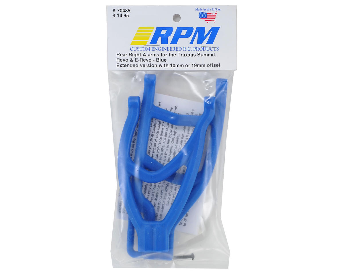 RPM Traxxas Revo/Summit Extended Rear Right A-Arms (Blue)