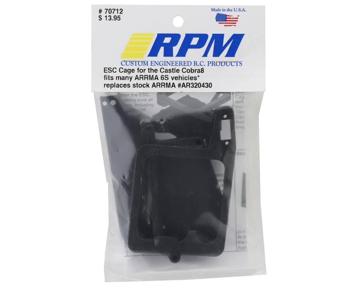 RPM Castle Creation Cobra 8 ESC Cage Mount (Black) (Arrma 6S)
