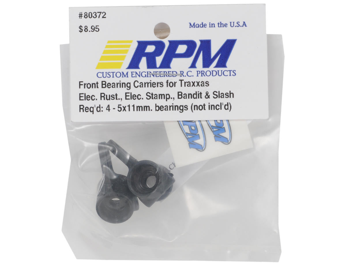 RPM Front Bearing Carrier Set for Traxxas Slash/Bandit/Rustler/Stampede (Black) (2)