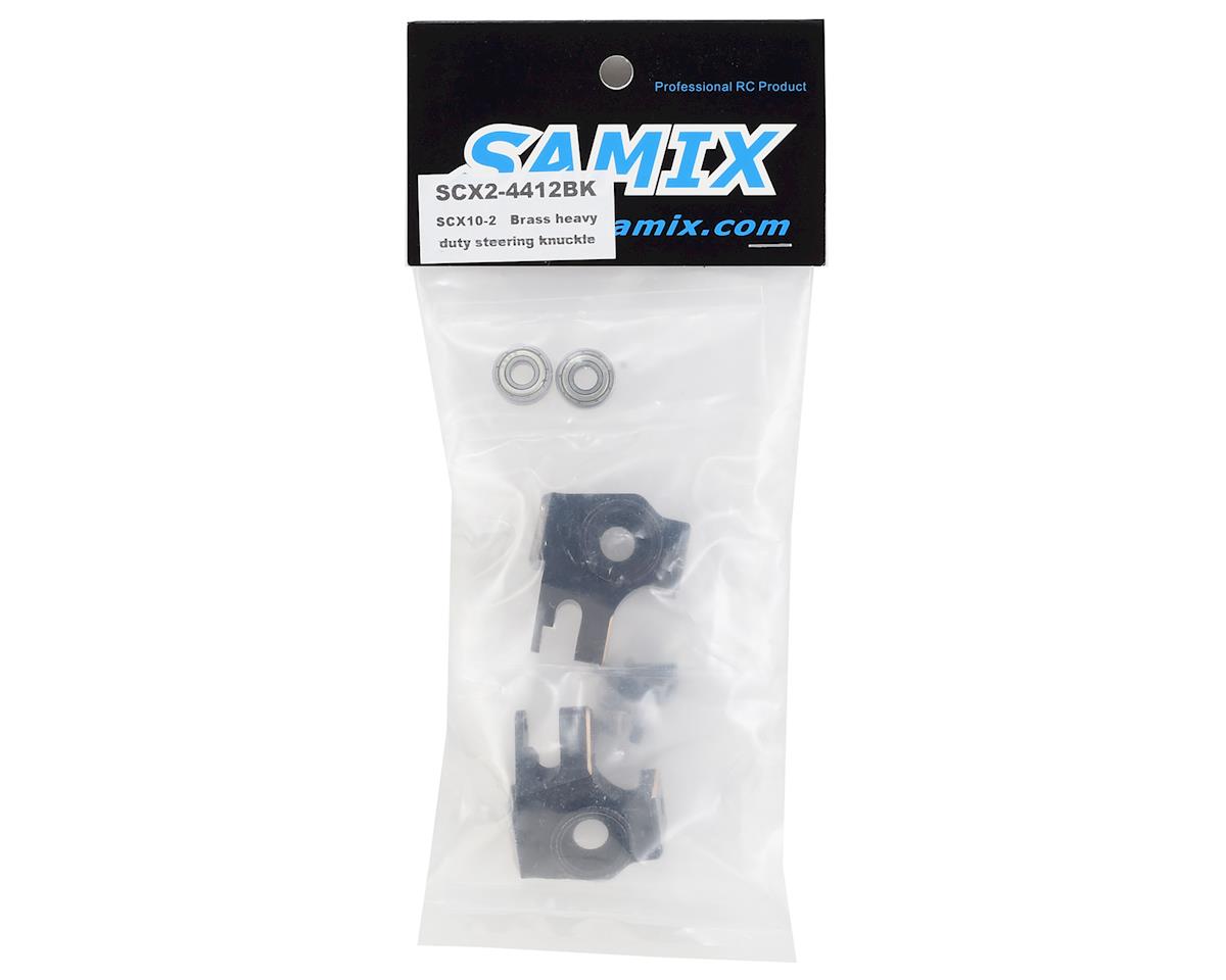 SCX10 II Brass Heavy Duty Steering Knuckles (Black) (2)