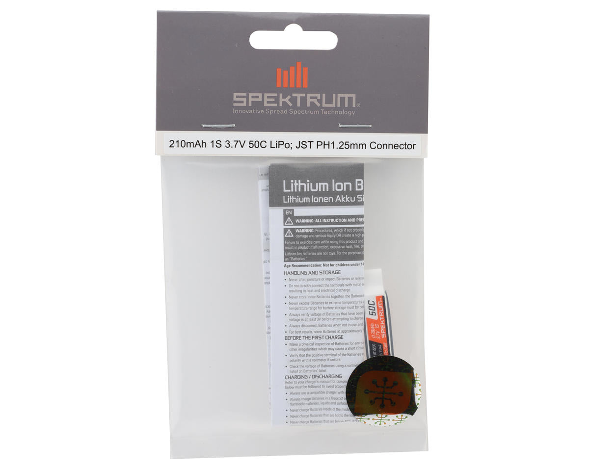 Spektrum RC 1S LiPo Battery 50C (3.7V/210mAh) w/JST Connector