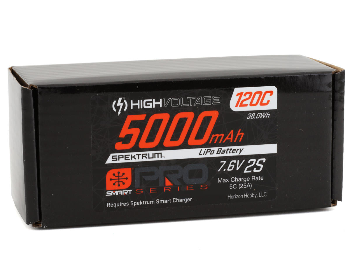 2S Hard Case LiPo 120C Shorty LiPo Battery (7.6V/5000mAh) w/5mm Bullets