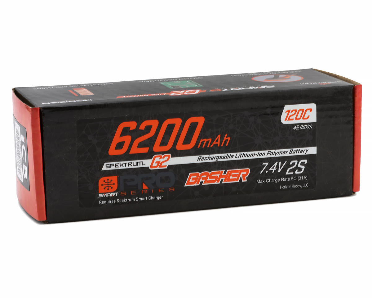 2S Smart G2 Pro Basher 120C Hard Case LiPo Battery Pack (7.4V/6200mAh) w/IC5 Connector