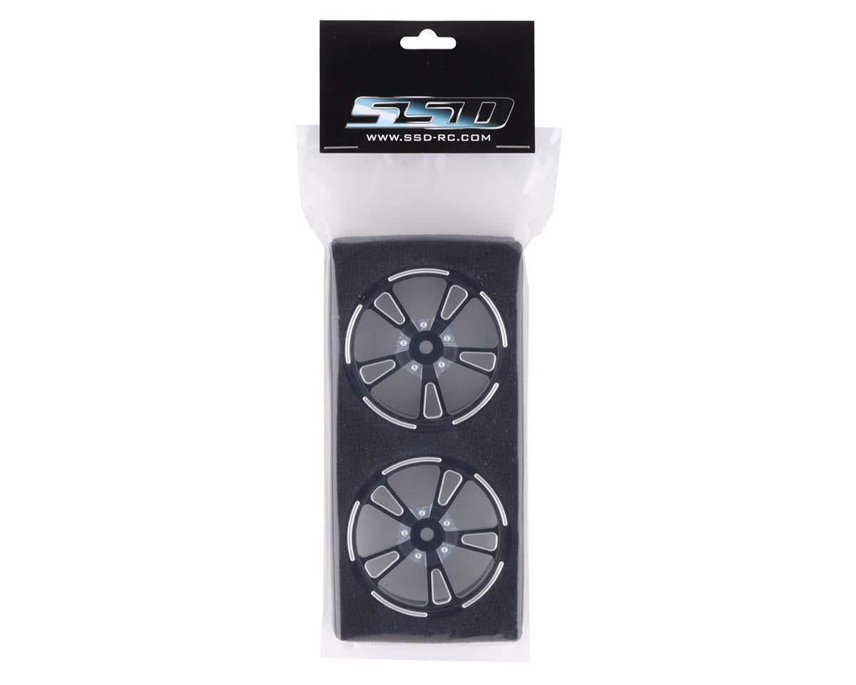 SSD RC V Spoke Aluminum Front 2.2” Drag Racing Wheels (Black) (2)