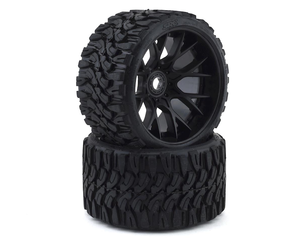 Terrain Crusher Belted Pre-Mounted Monster Truck Tires (Black) (2) (1/2 Offset) w/17mm Hex