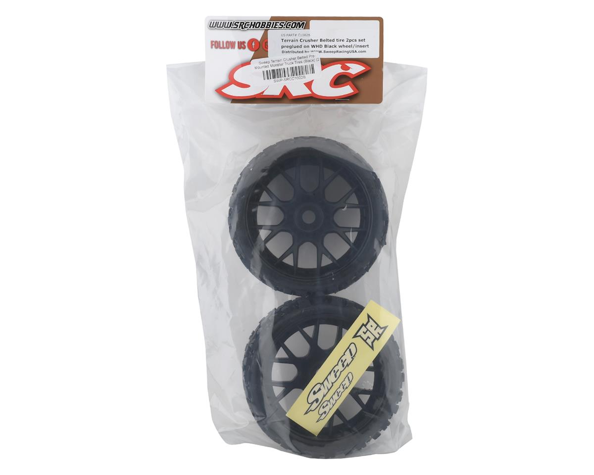 Terrain Crusher Belted Pre-Mounted Monster Truck Tires (Black) (2) (1/2 Offset) w/17mm Hex