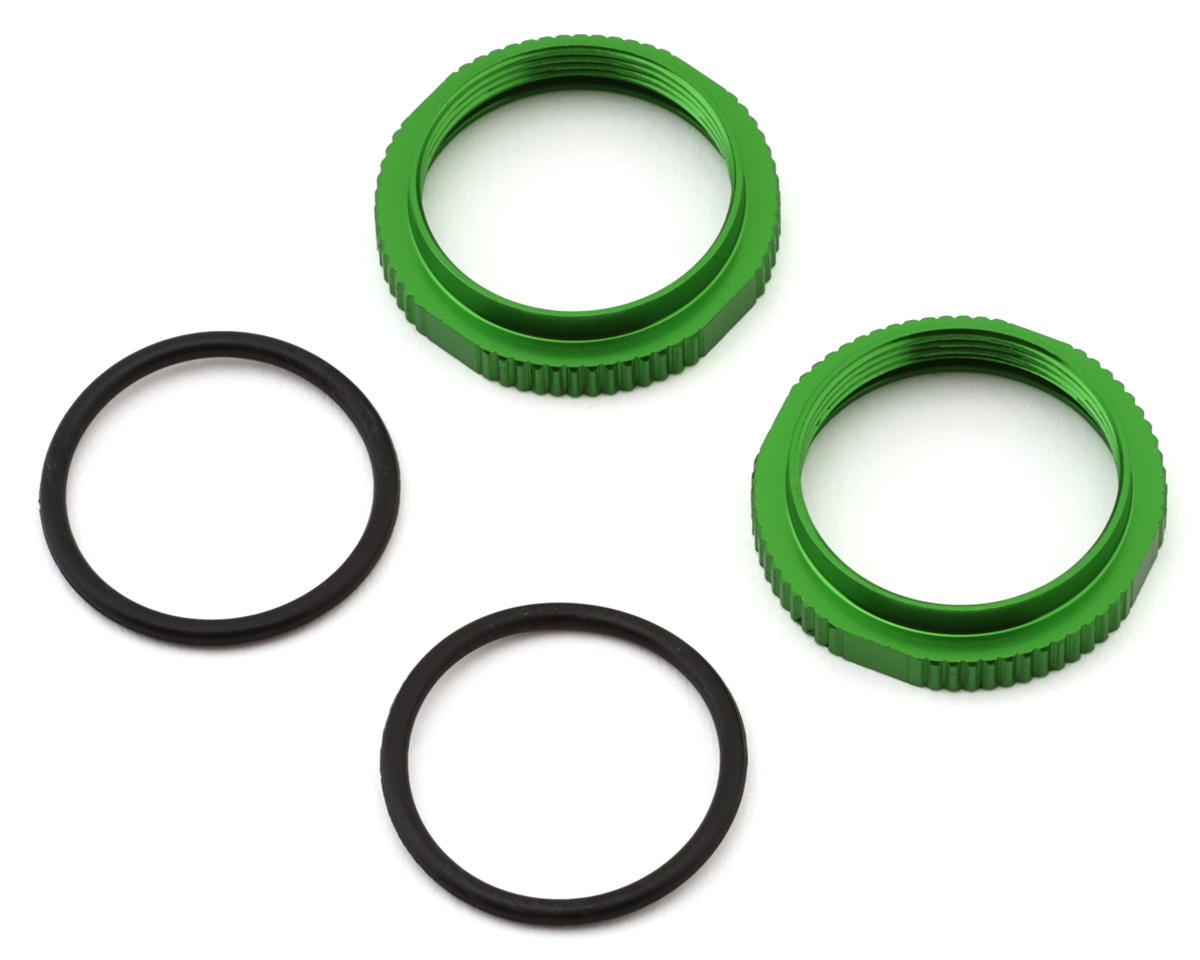 16mm Aluminum Low Profile Shock Collars (Green) (2)